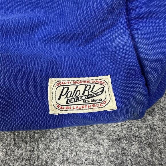 Vintage Polo Ralph Lauren Duffel Bag Bulldog Letterman Blue - Picture 8 of 13